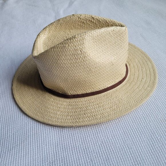 BRIXTON Women's Natural Valley Sun Hat One Size Fedora Straw Packable - Picture 3 of 8